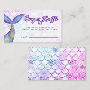 Mermaid Tail Baby Shower Diaper Raffle Enclosure Card