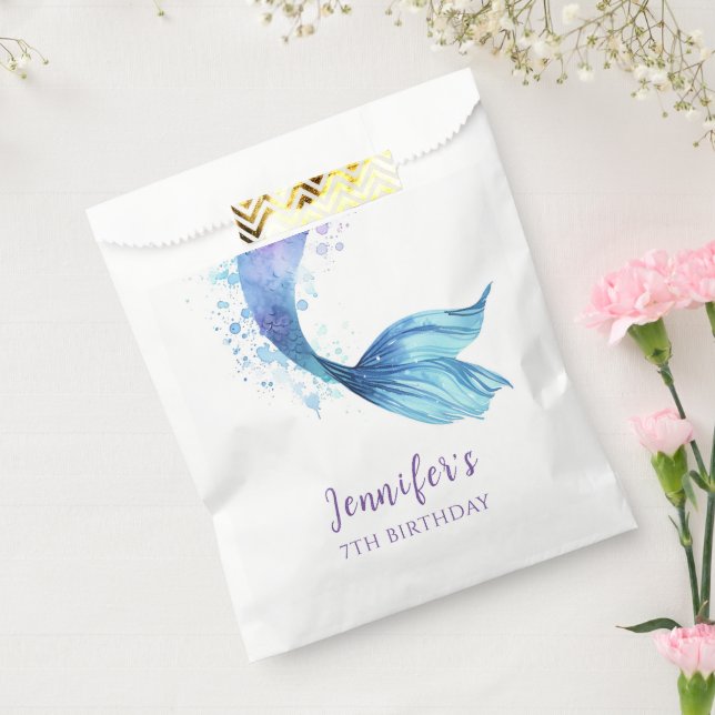 Mermaid Tail Birthday Under the Sea Purple Tones Favour Bags (Sealed)