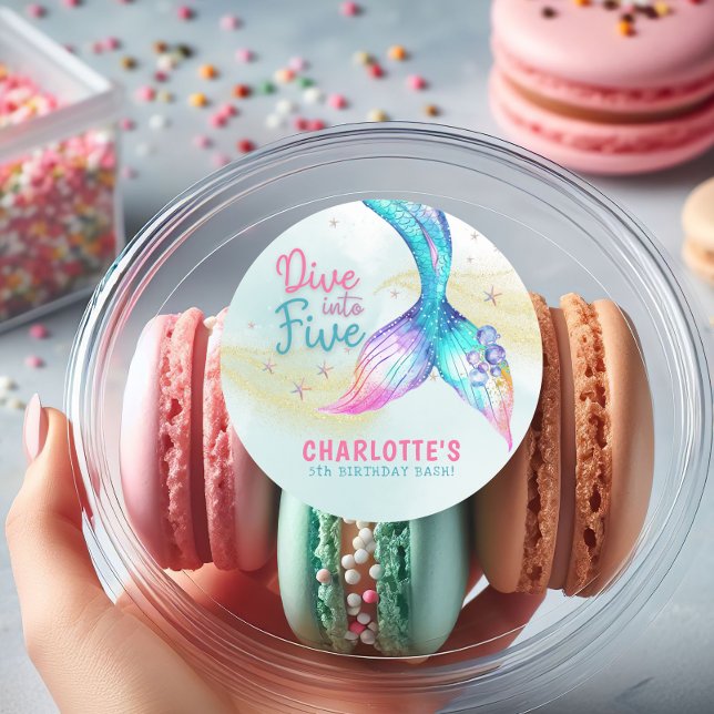 Mermaid tail Dive into Five Glitter Sticker (Creator Uploaded)