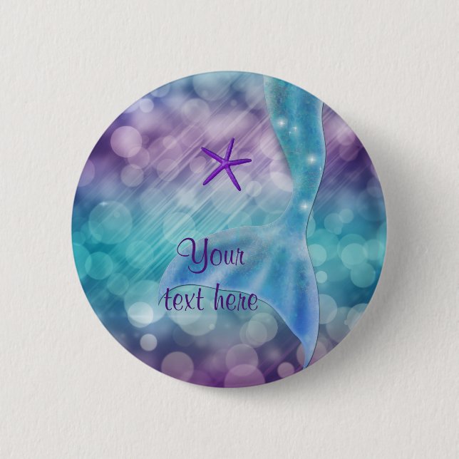 Mermaid Tail Enchanted Under The Sea Birthday Pin (Front)