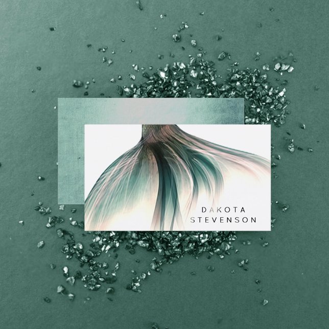 Mermaid Tail Fantasy | Sage Green Lustre Branding Business Card (Creator Uploaded)