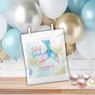 Mermaid Tail Glitter Splish Splash birthday Favour Bags