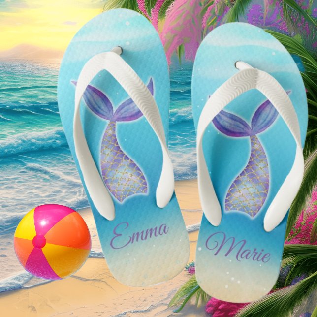 Mermaid Tail Kid's Flip Flops (Creator Uploaded)