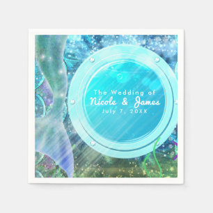 Mermaid Tail Magic Under the Sea Birthday Party Napkin