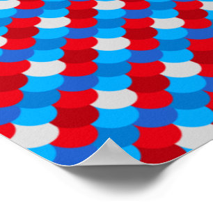 Mermaid Tail Pattern American Flag Colours Xmas Poster