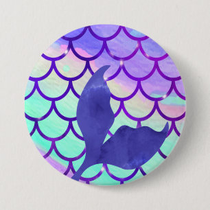 Mermaid Tail Purple 7.5 Cm Round Badge