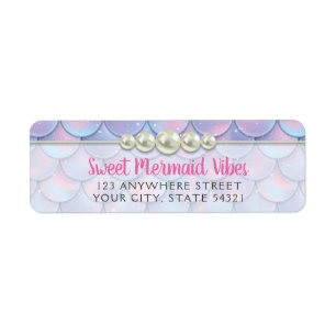 Mermaid Tail Scale & Pearl Pastel Return Address