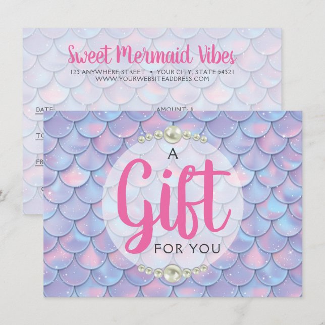 Mermaid Tail Scales Boutique Gift Certificate Card (Front/Back)