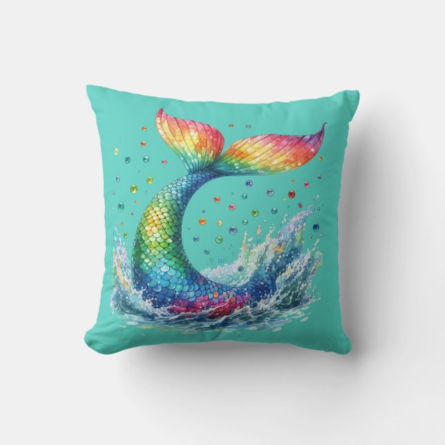 "Mermaid Tail Splash" Cushion (Front)