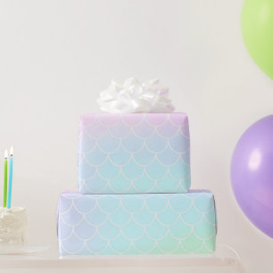 Mermaid Tail Teal Pink Girly Birthday Party Wrapping Paper