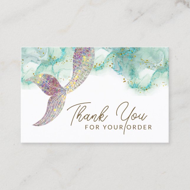 mermaid tail thank you card (Front)