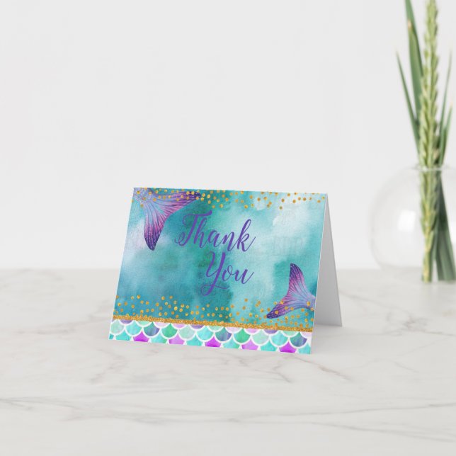 Mermaid Tail Thank You Card (Front)