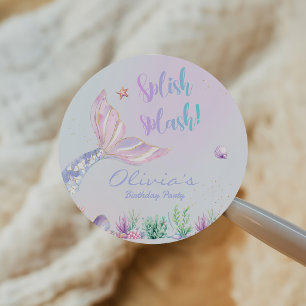 Mermaid Tail Under the Sea Birthday Classic Round Sticker