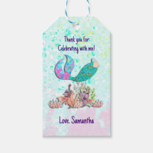 Mermaid Tail Under the Sea Birthday favour Gift Ta Gift Tags