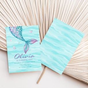 Mermaid Tail Under the Sea Birthday Invitation