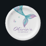 Mermaid Tail Under the Sea Birthday Paper Plates<br><div class="desc">Under the Sea Mermaid Tail Birthday Party plate.</div>