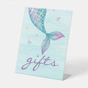 Mermaid Tail Under the Sea Gifts Pedestal Sign
