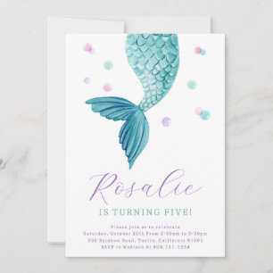 Mermaid Tail Under the Sea Party Invitation