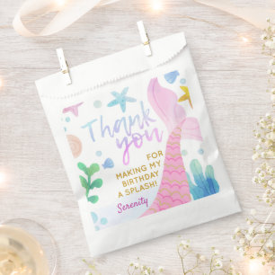 Mermaid Tail Under The Sea Party Thank You Favour Bags