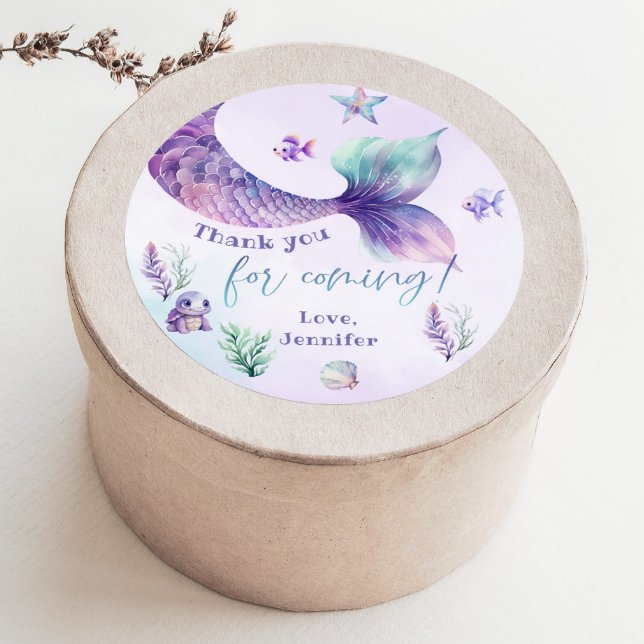 Mermaid tail Under the sea Thank you for coming Classic Round Sticker (Creator Uploaded)