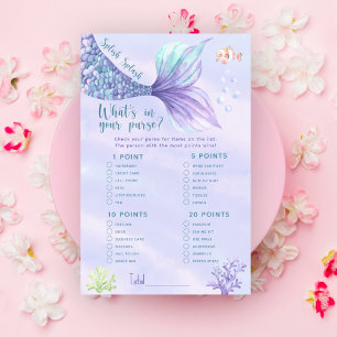 Mermaid tail Whats in your purse baby shower