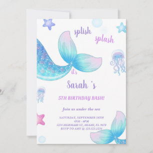 Mermaid Tale Birthday Invitation