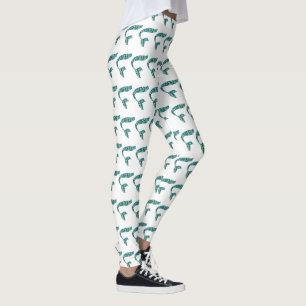 Mermaid Tale Leggings  White and Green