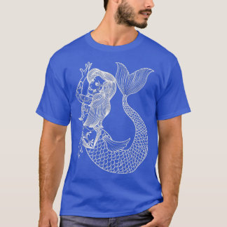 Mermaid Tattoo Vintage Mermaid Art Tattoo Girls Sa T-Shirt