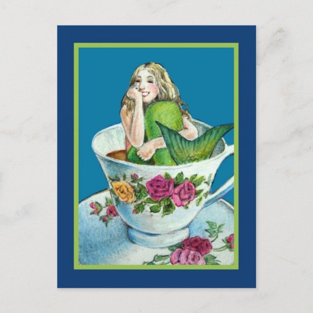 Mermaid Tea Post Card Postcard (Front)