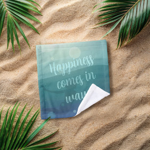 Mermaid Teal Watercolor Waves Wash Cloth