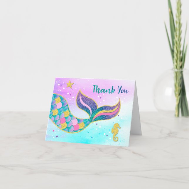 Mermaid Thank You Card (Front)