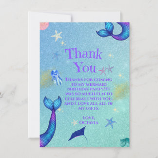 Mermaid Thank you Card | Under the Sea
