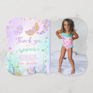 Mermaid Thank You Card Under The Sea Thank You