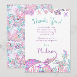 Mermaid Thank You Cards