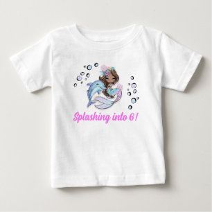 Mermaid Themed 6th Birthday T-Shirt for Kids