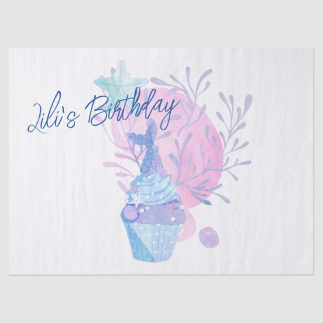 Mermaid Themed Birthday Bash  Tissue Paper (Front)