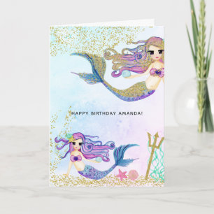 Mermaid themed Birthday Greeting Card