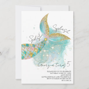 Mermaid Themed Birthday Invitation