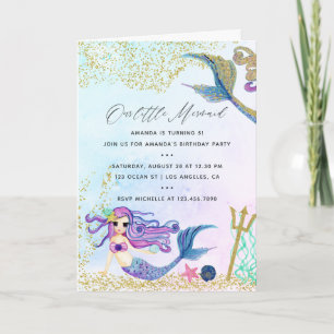 Mermaid themed Birthday Party Invitation