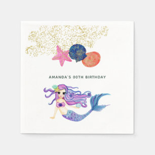 Mermaid themed Birthday Party Napkin