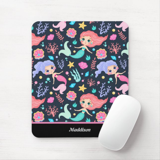  Mermaid Themed Customisable Mouse Mat (With Mouse)