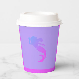 Mermaid themed paper cup with lid