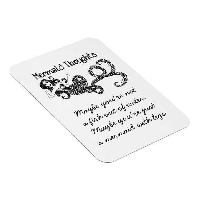 Mermaid Thoughts: Fish Out Of Water Magnet (Right Side)