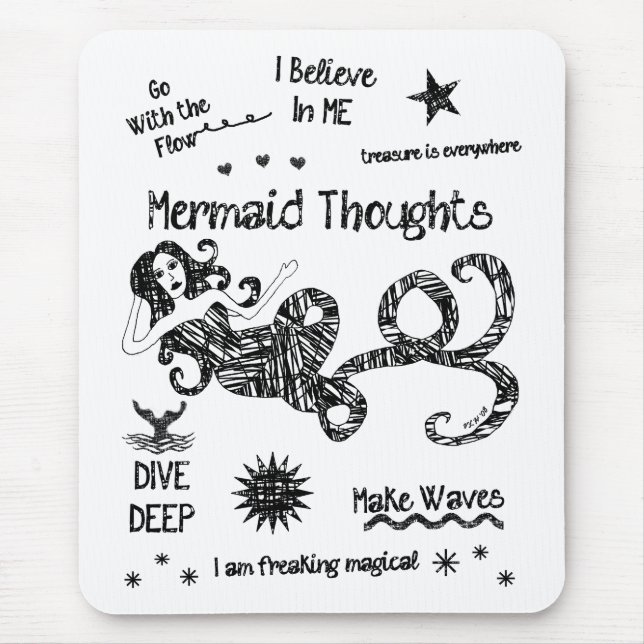 Mermaid Thoughts Mouse Mat (Front)