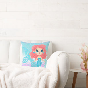 Mermaid throw pillow