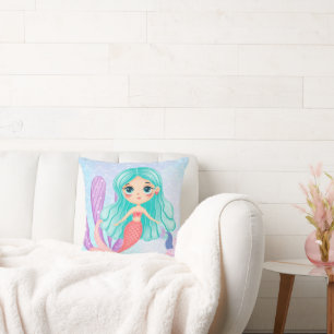 Mermaid throw pillow