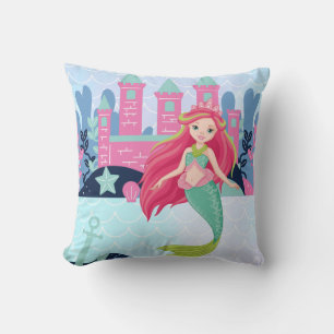 Mermaid throw pillow