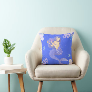 Mermaid Throw Pillow – Magical & Whimsical
