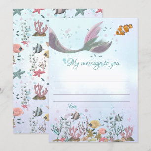 Mermaid Time Capsule Message To You Blank Cards