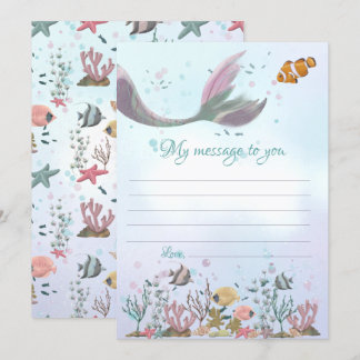 Mermaid Time Capsule Message To You Blank Cards